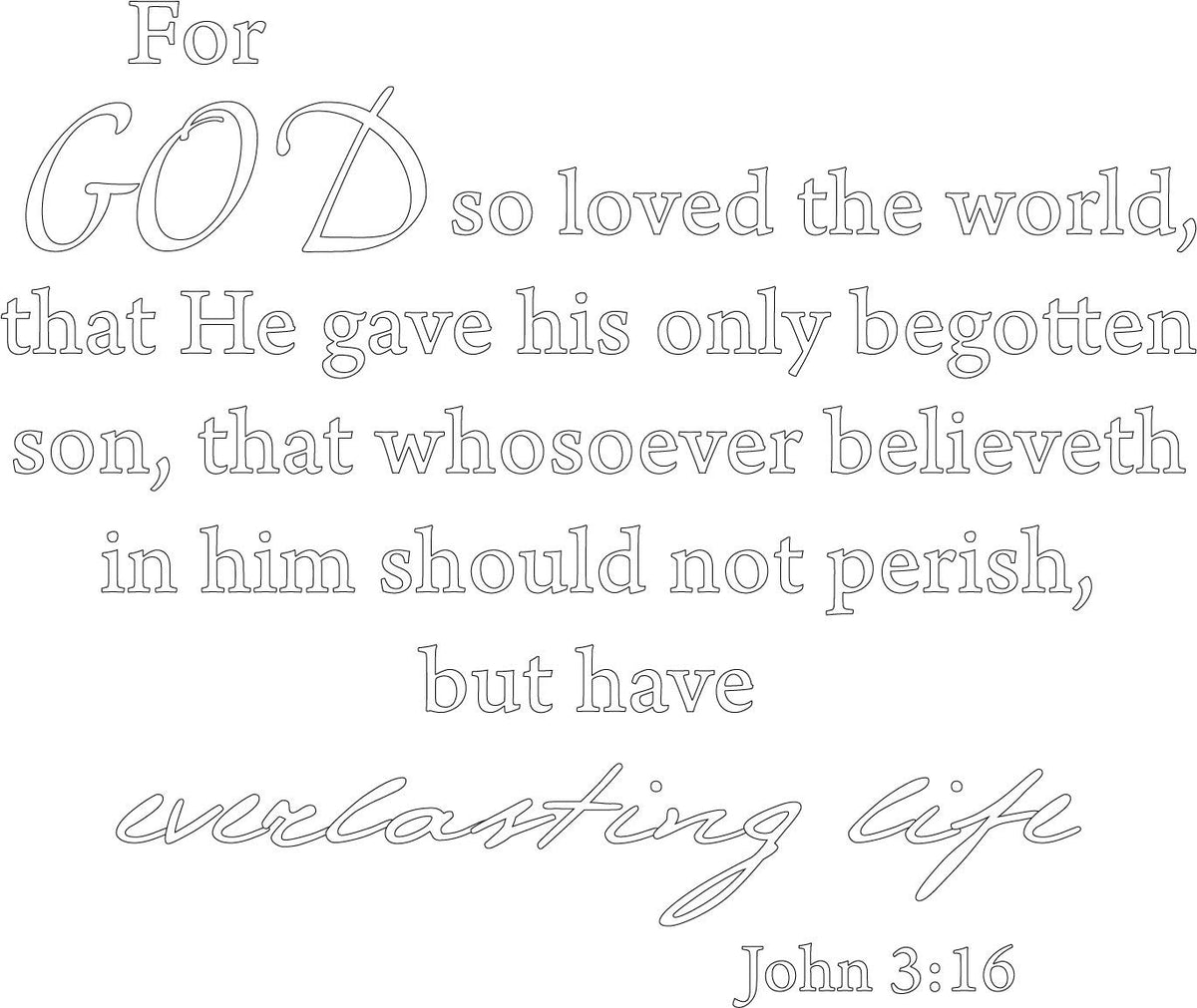 Decaltor John 3:16 Bible Verse Wall Decal, Home Decor