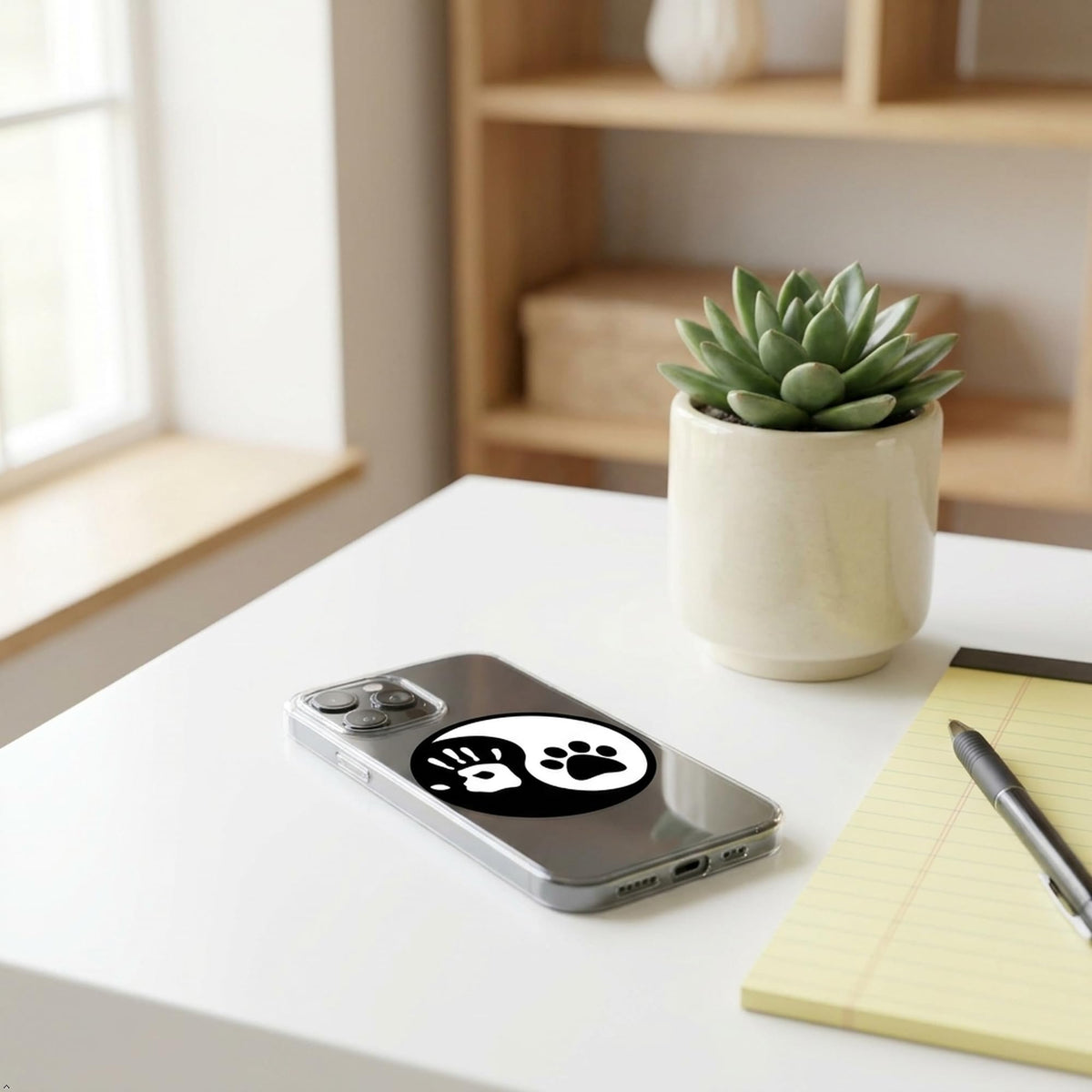 Decaltor Yin Yang Hand Dog Paw Laptop Decal, 5 in