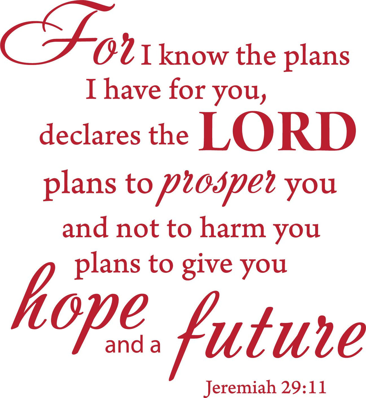 Decaltor Jeremiah 29:11 Bible Vinyl Wall Decal Christian Decor