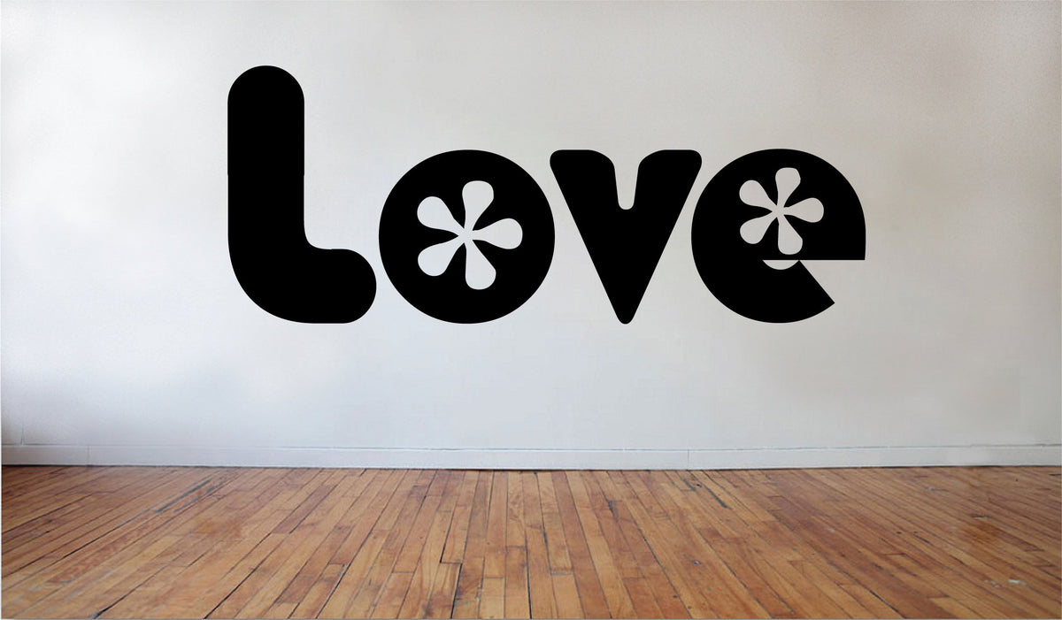 Picniva Matte Black Love Vinyl Wall Decal Family Decor