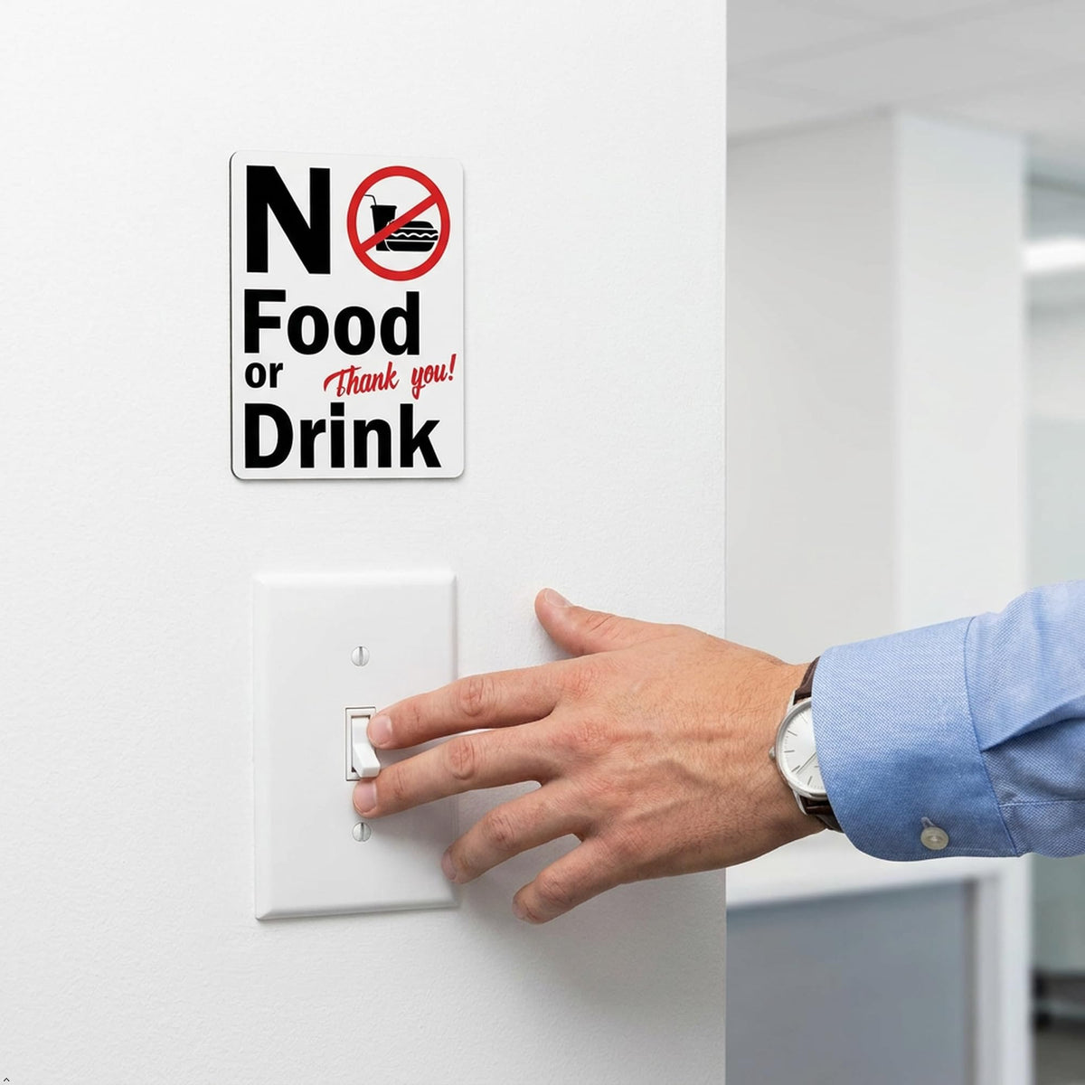 Picniva No Food or Drink Notice Stickers, 5 in, Two Pack