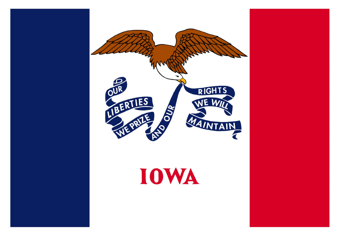 Picniva Iowa State Flag Vinyl Car Bumper Window Sticker, 10 in Wide