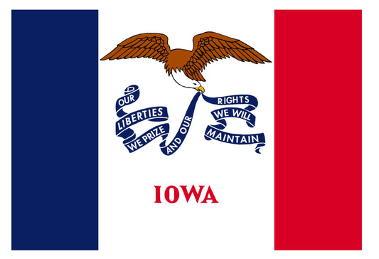Picniva Iowa State Flag Vinyl Car Bumper Window Sticker, 10 in Wide