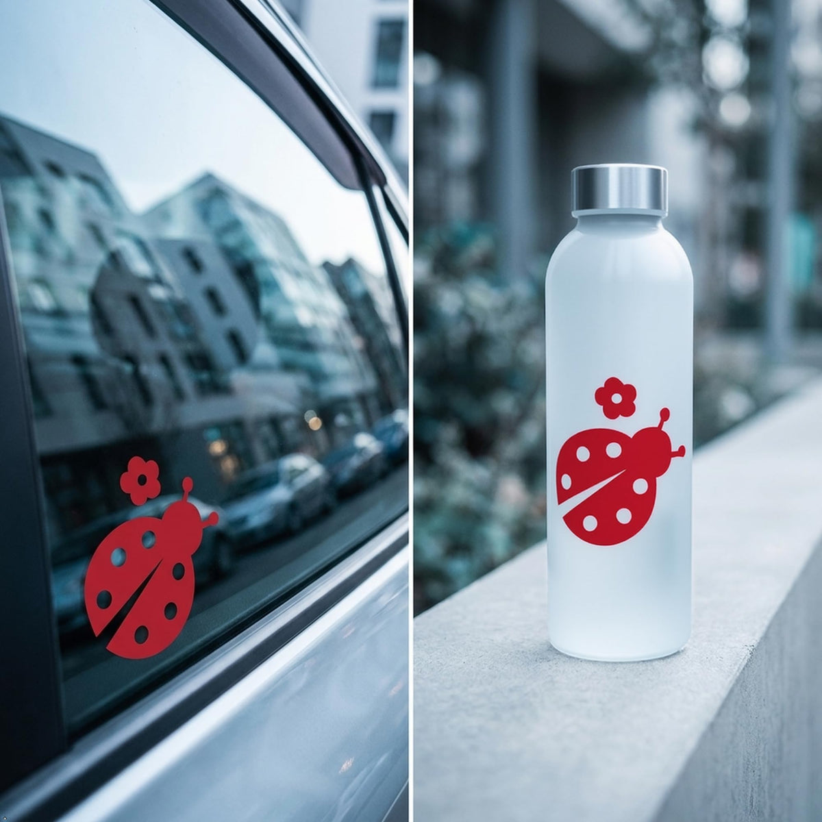 Decaltor Ladybug Vinyl Decal, 5 in, Car Window Sticker