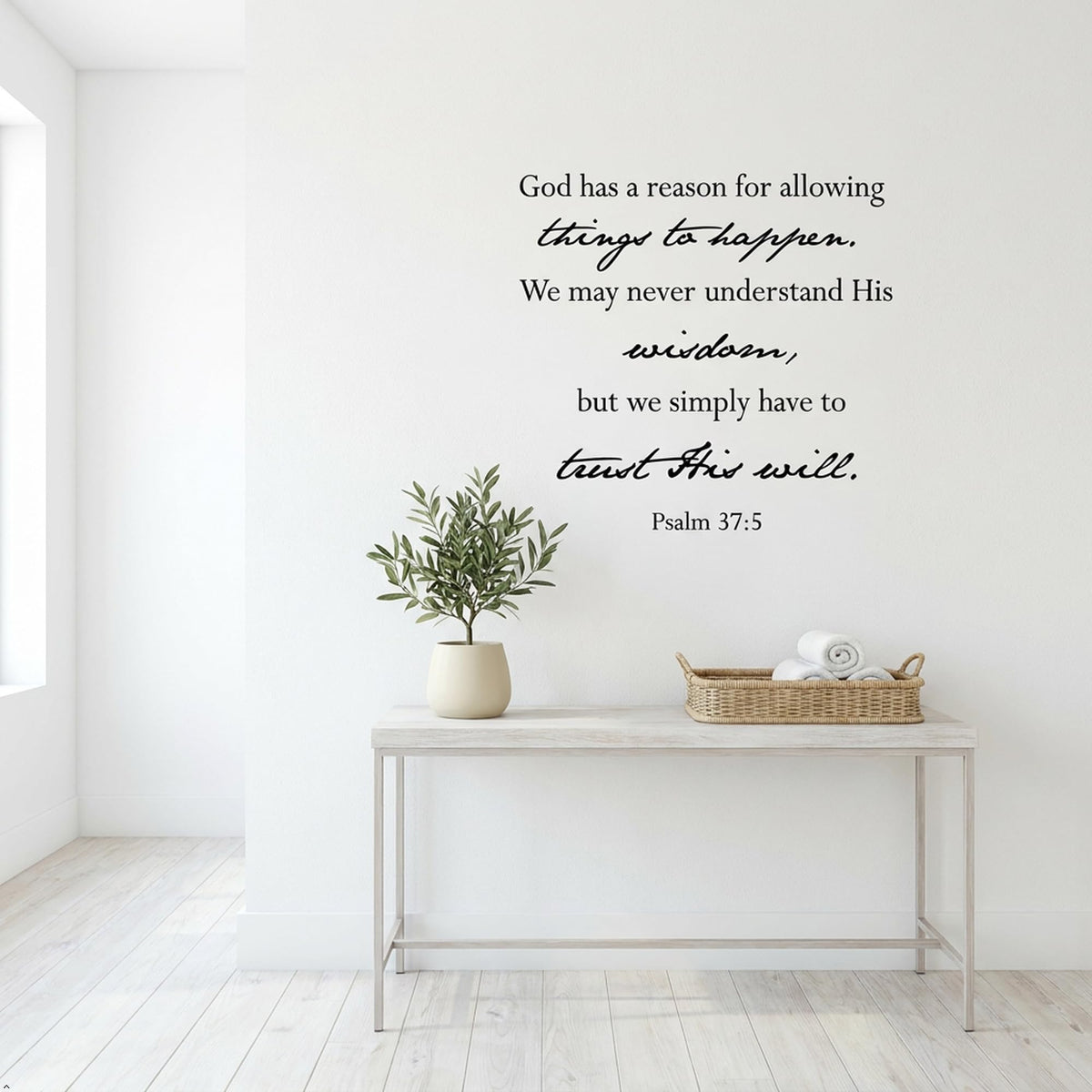 Decaltor Psalm 37:5 Trust His Will Christian Quote Vinyl Wall Decal Decor