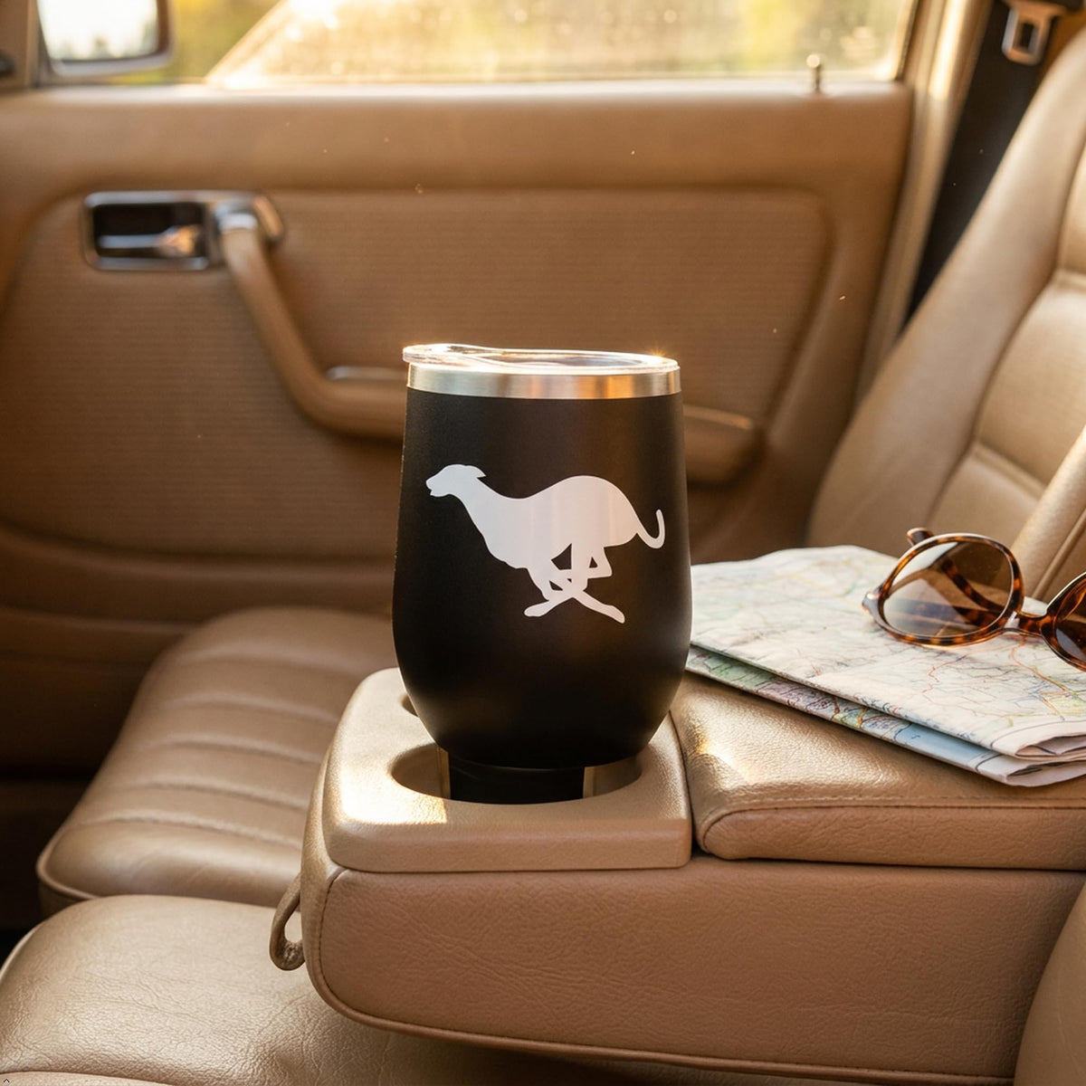 Decaltor Running Greyhound Vinyl Decal, Car Window Sticker