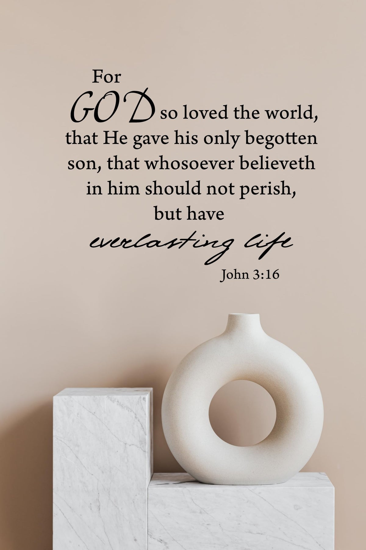 Decaltor John 3:16 Bible Verse Wall Decal, Home Decor