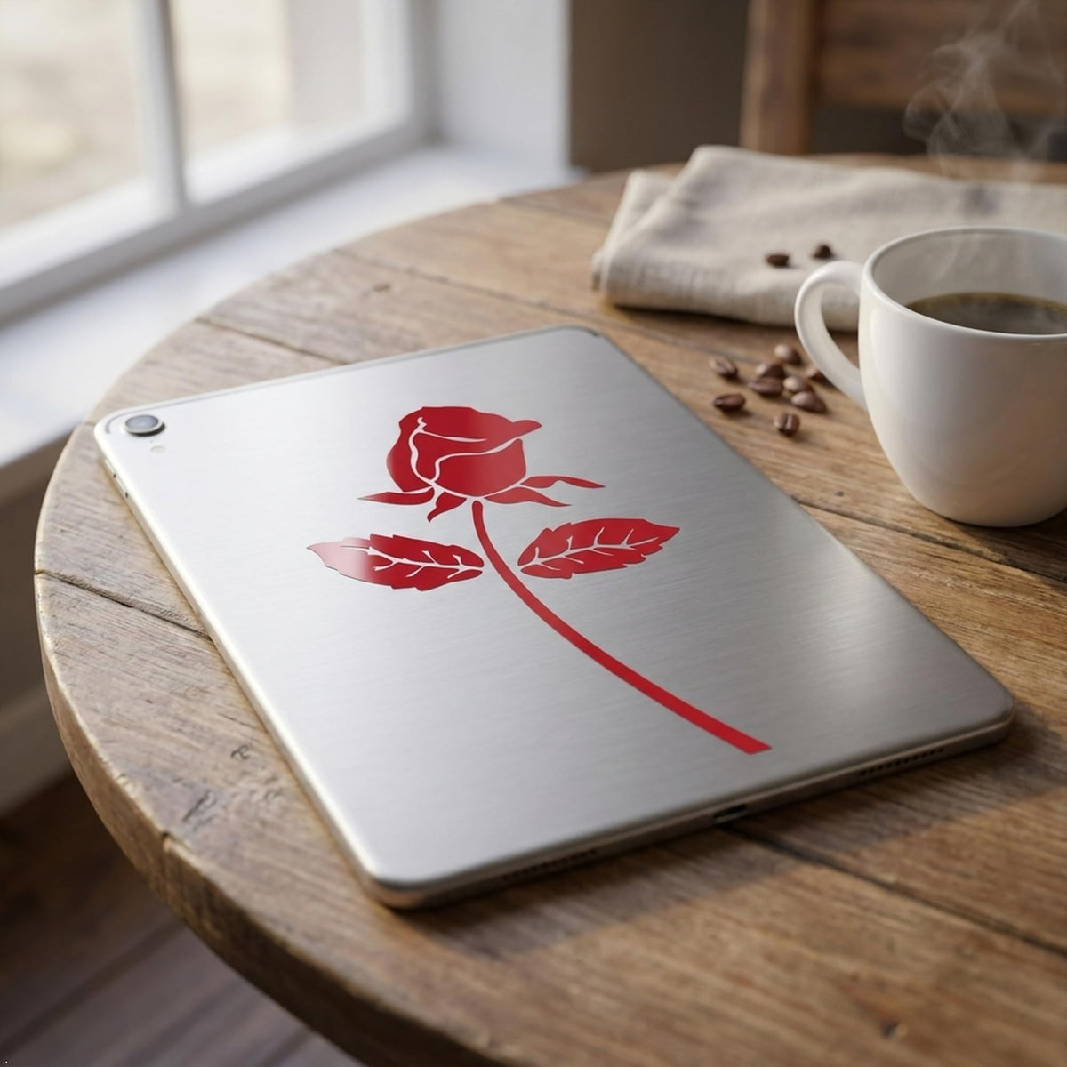 Decaltor Rose 5 in Vinyl Decal for Laptop Bumper Wall