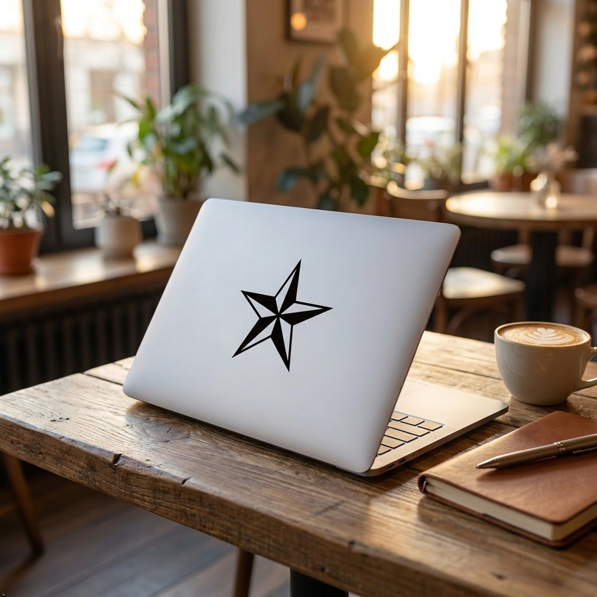 Decaltor Nautical Star 5 in Vinyl Decal for Laptop Bumper Wall