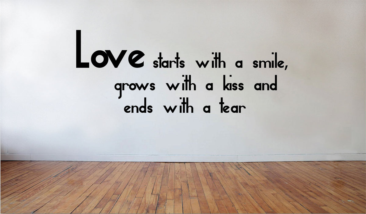 Picniva Love Starts with a Smile Vinyl Wall Decal, 22x10 in