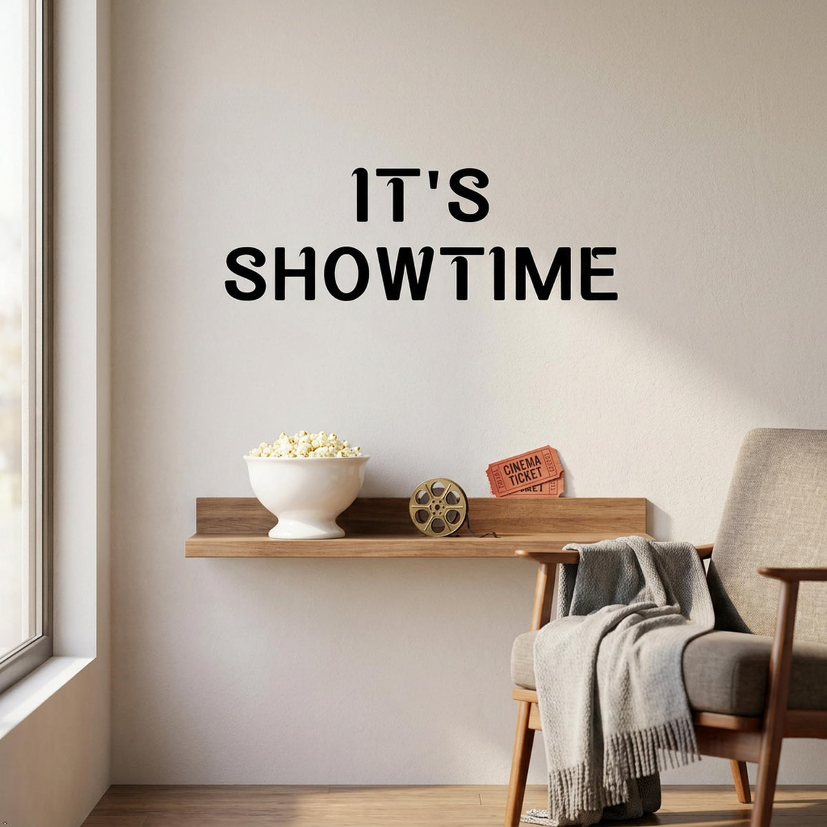 Picniva Its Showtime Vinyl Wall Decal Home Decor (Black, 40''Width)