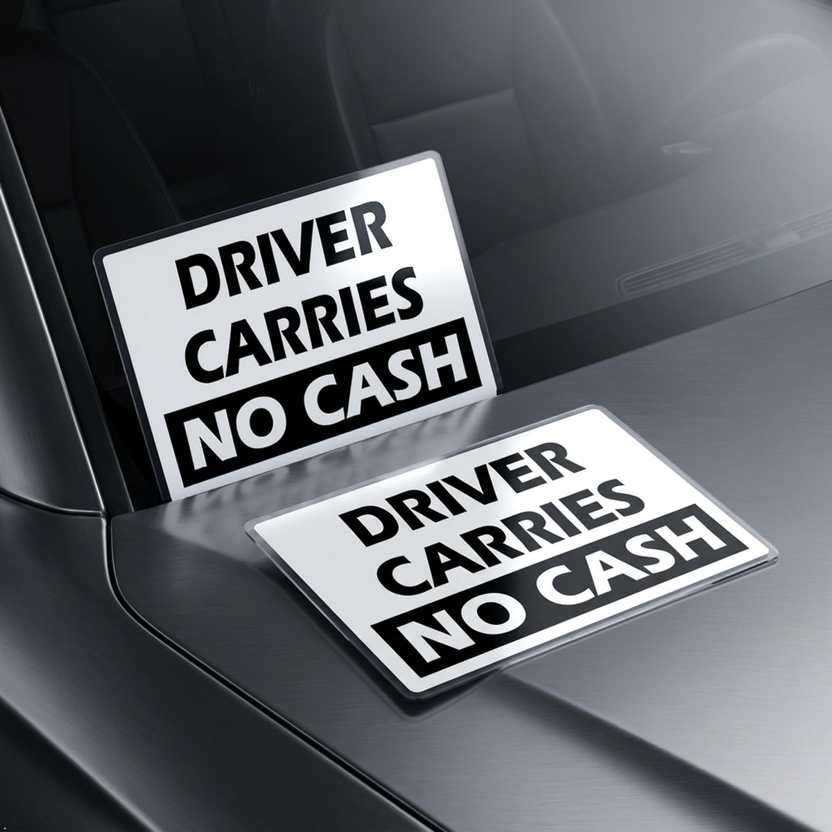 Picniva Driver Carries No Cash Vinyl Warning Decal, 10 in