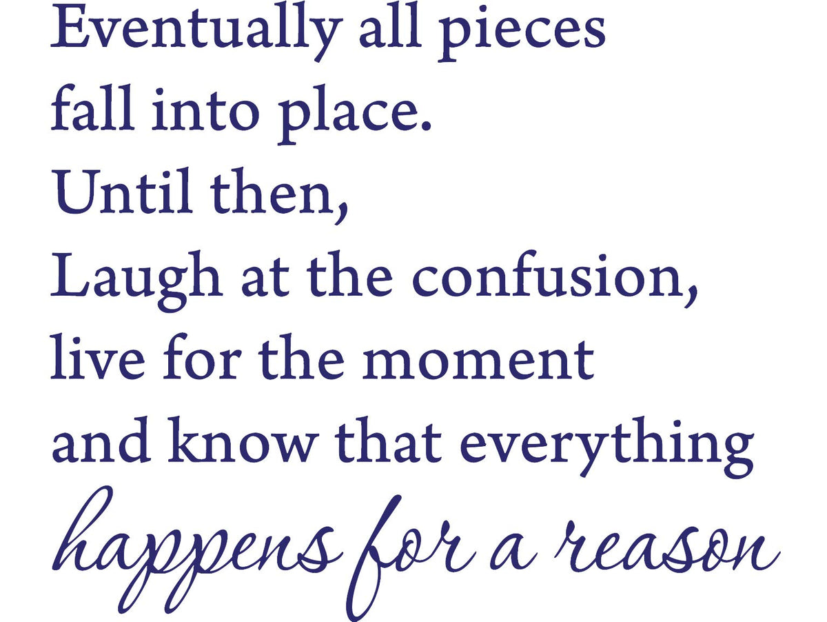 Picniva Eventually All Pieces Fall into Place Decal, Purple, 18 x 22 in