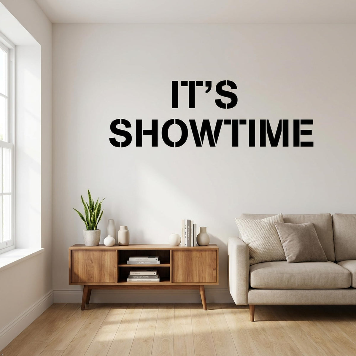 Picniva Its Showtime Vinyl Wall Decal Home Decor (Black, 40''Width)