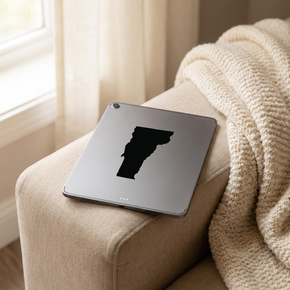Picniva Black Vermont VT Map Vinyl Decal Sticker for Car Truck Laptop 3 In - Color: black - Size: 3 inches