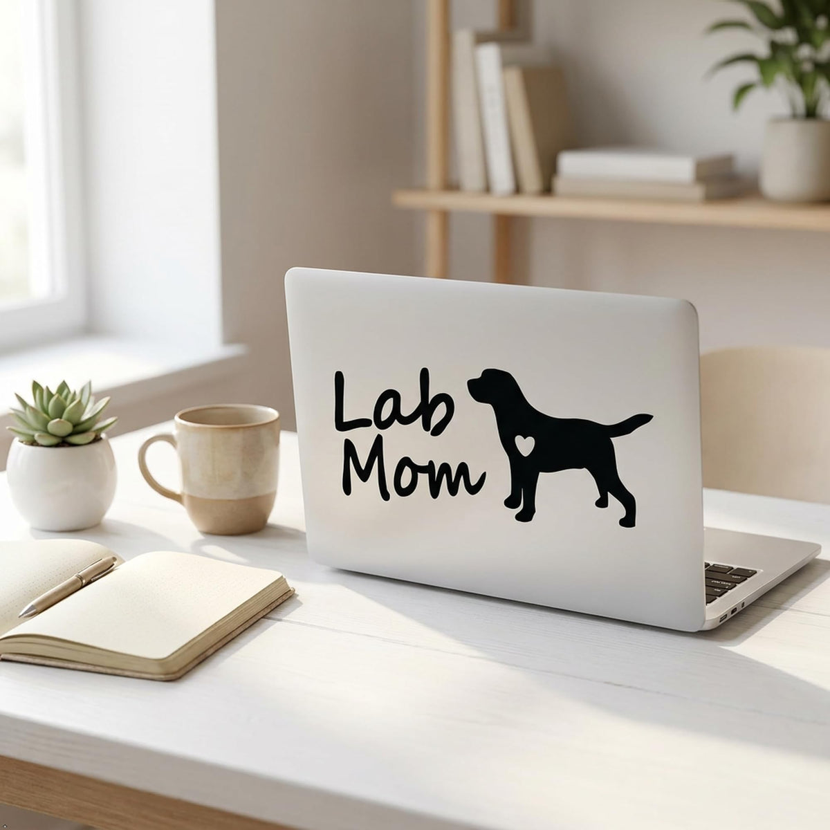 Decaltor Lab Mom Labrador Vinyl Decal, 5 in
