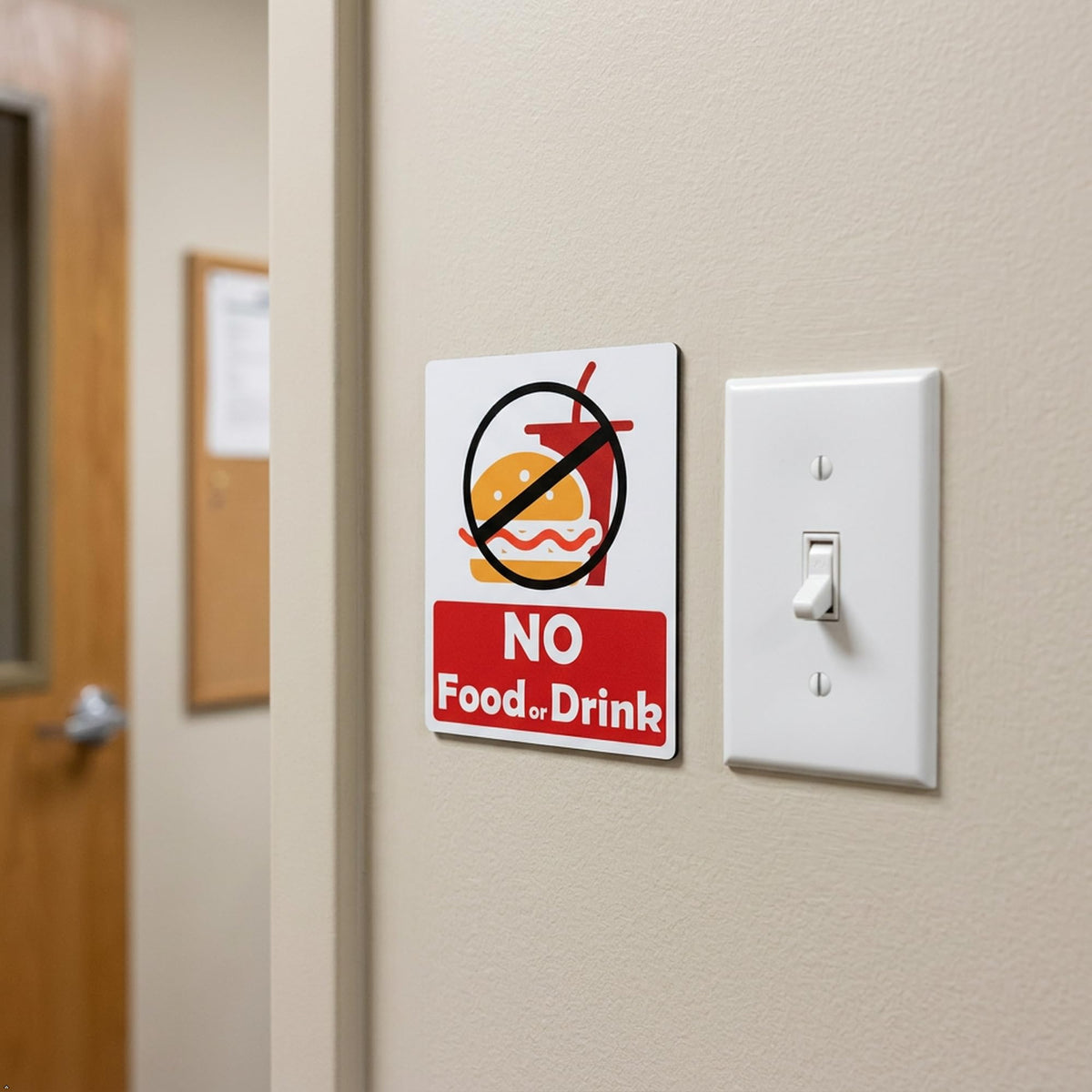 Picniva No Food or Drink Notice Stickers, 5 in, Two Pack