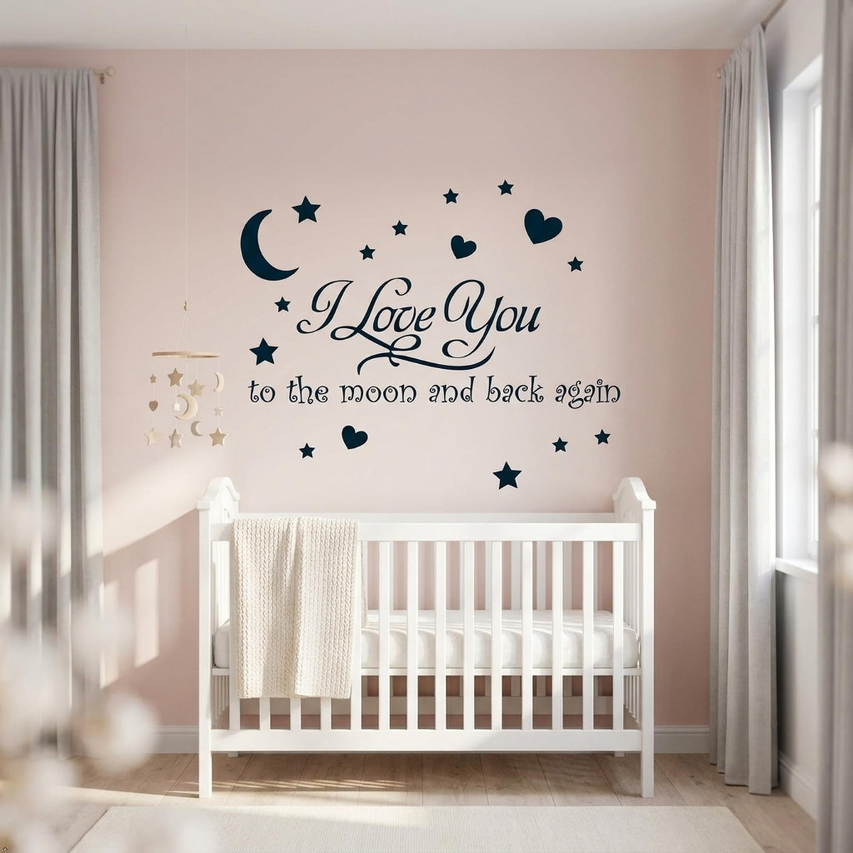 Decaltor Moon and Back Quote Vinyl Wall Decal, Home Decor