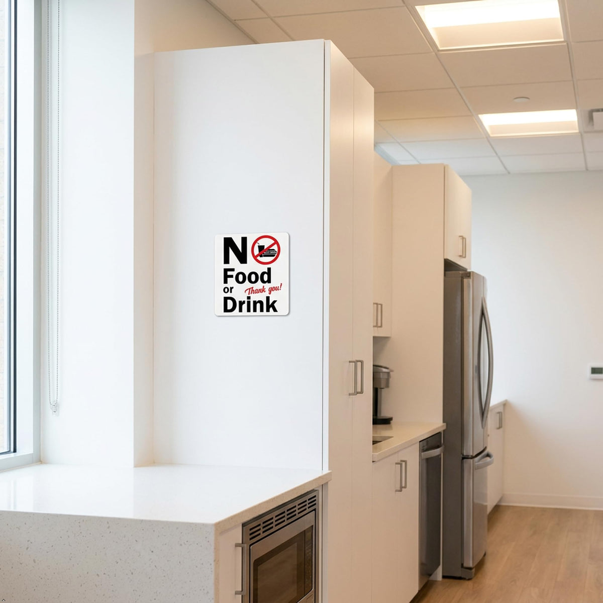 Picniva No Food or Drink Notice Stickers, 5 in, Two Pack