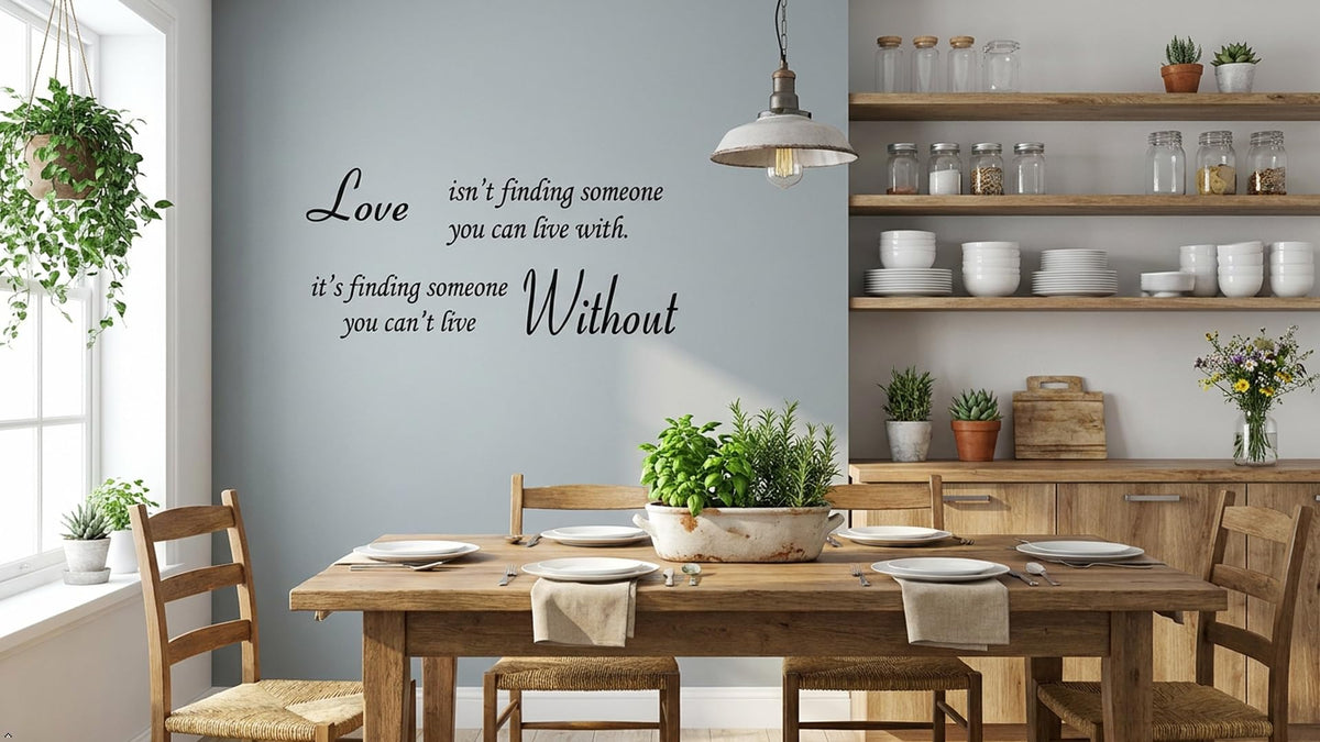 Picniva Love Without Quote Vinyl Wall Decal, Black, 22 x 10 in