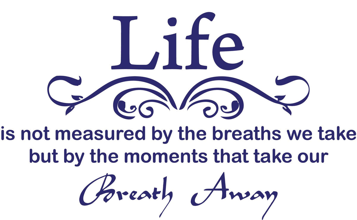 Picniva Life Is Not Measured Quote Vinyl Wall Decal, Purple, 22 x 12 in