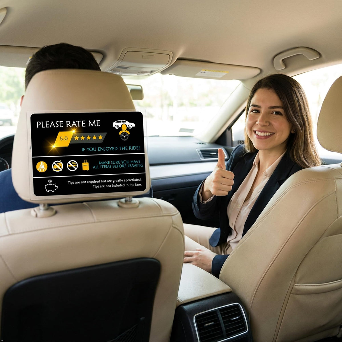 Picniva Please Rate Me Taxi Decal, 9 x 22 in