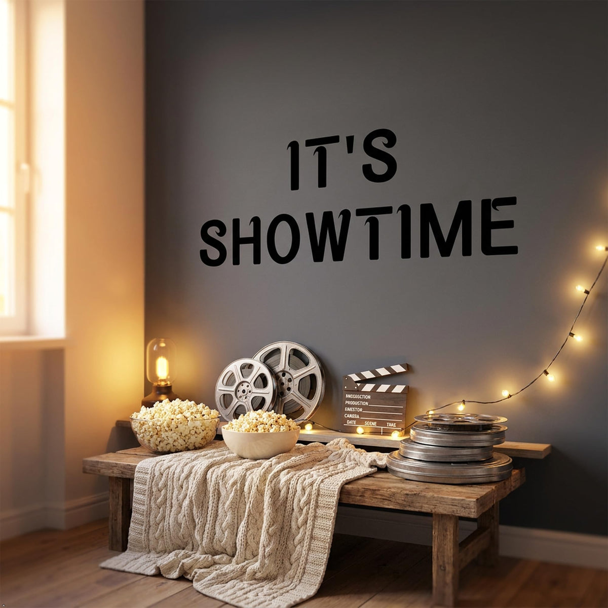 Picniva Its Showtime Vinyl Wall Decal Home Decor (Black, 40''Width)