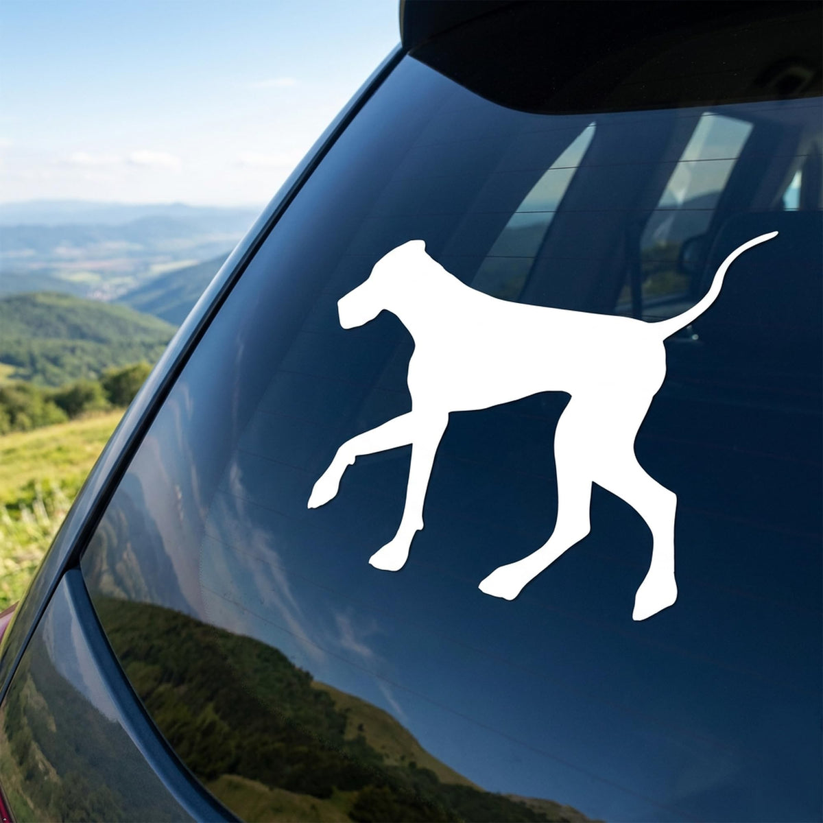 Picniva Great Dane Dog Sty23a White Vinyl Car Window Decal, Approx 5 in