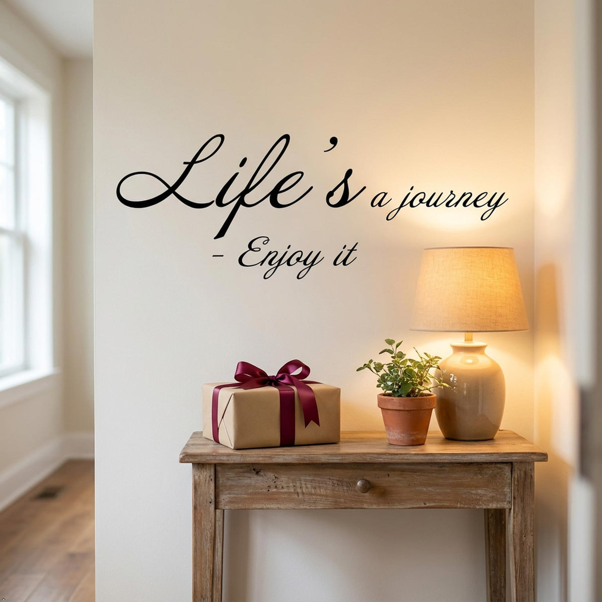 Picniva Life's a Journey - Enjoy it Removable Vinyl Wall Decal (Black, 35''Width)