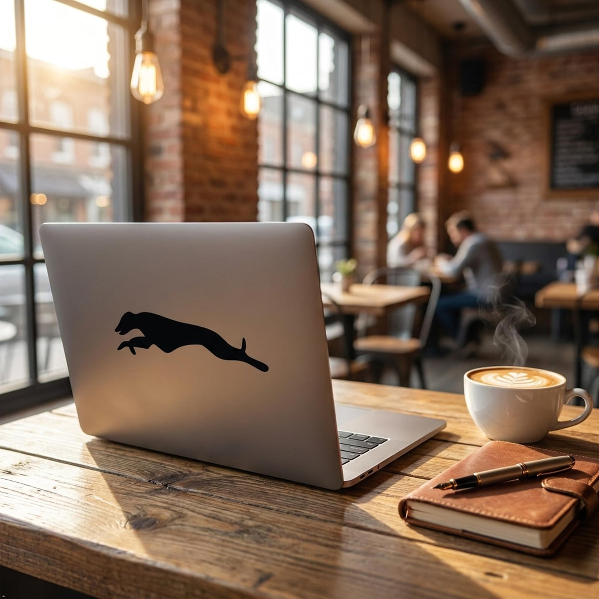 Decaltor Running Greyhound Dog Vinyl Decal for Car Window Laptop