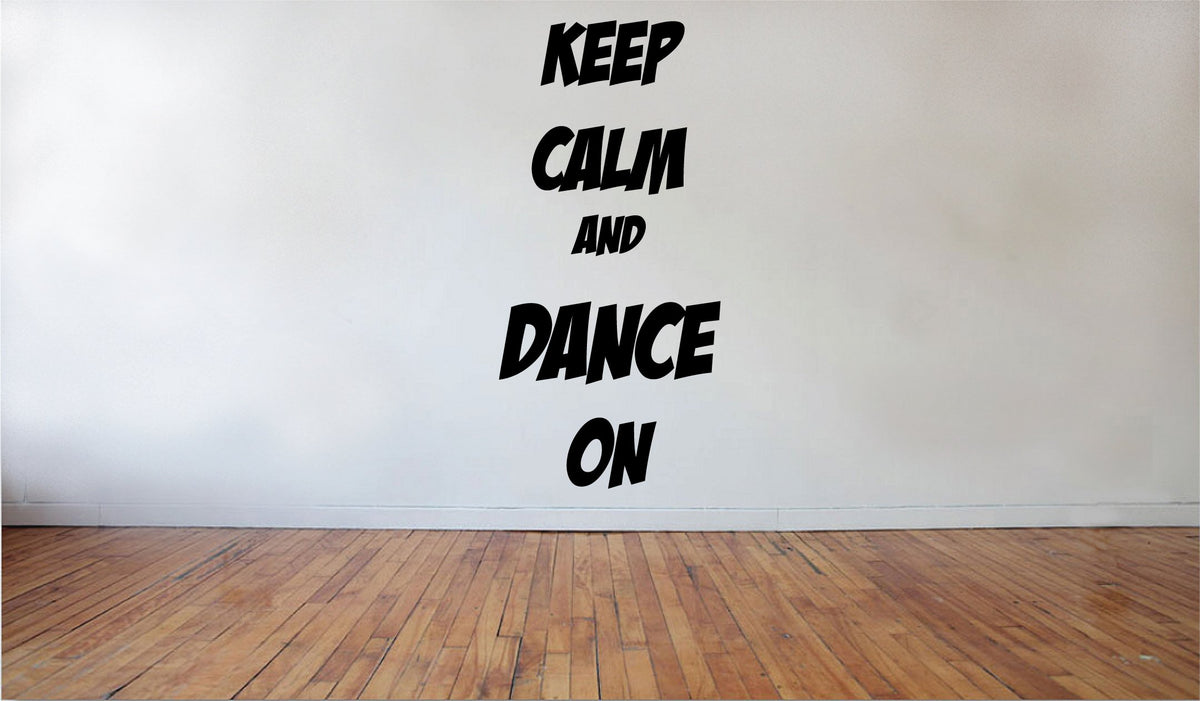 Picniva Matte Black Keep Calm Dance On Vinyl Wall Decal Music Decor