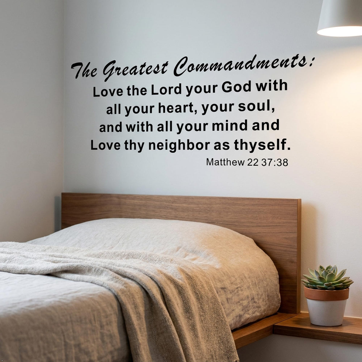 Picniva Matte Black The Greatest Commandments Love Thy Vinyl Wall Decal