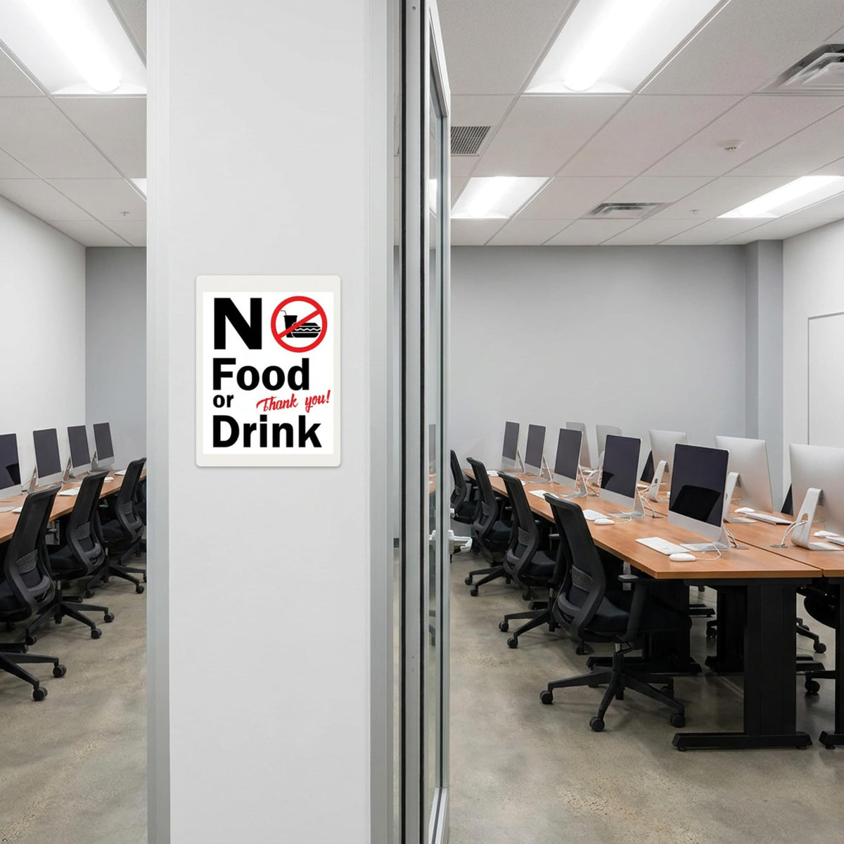 Picniva No Food or Drink Notice Stickers, 5 in, Two Pack