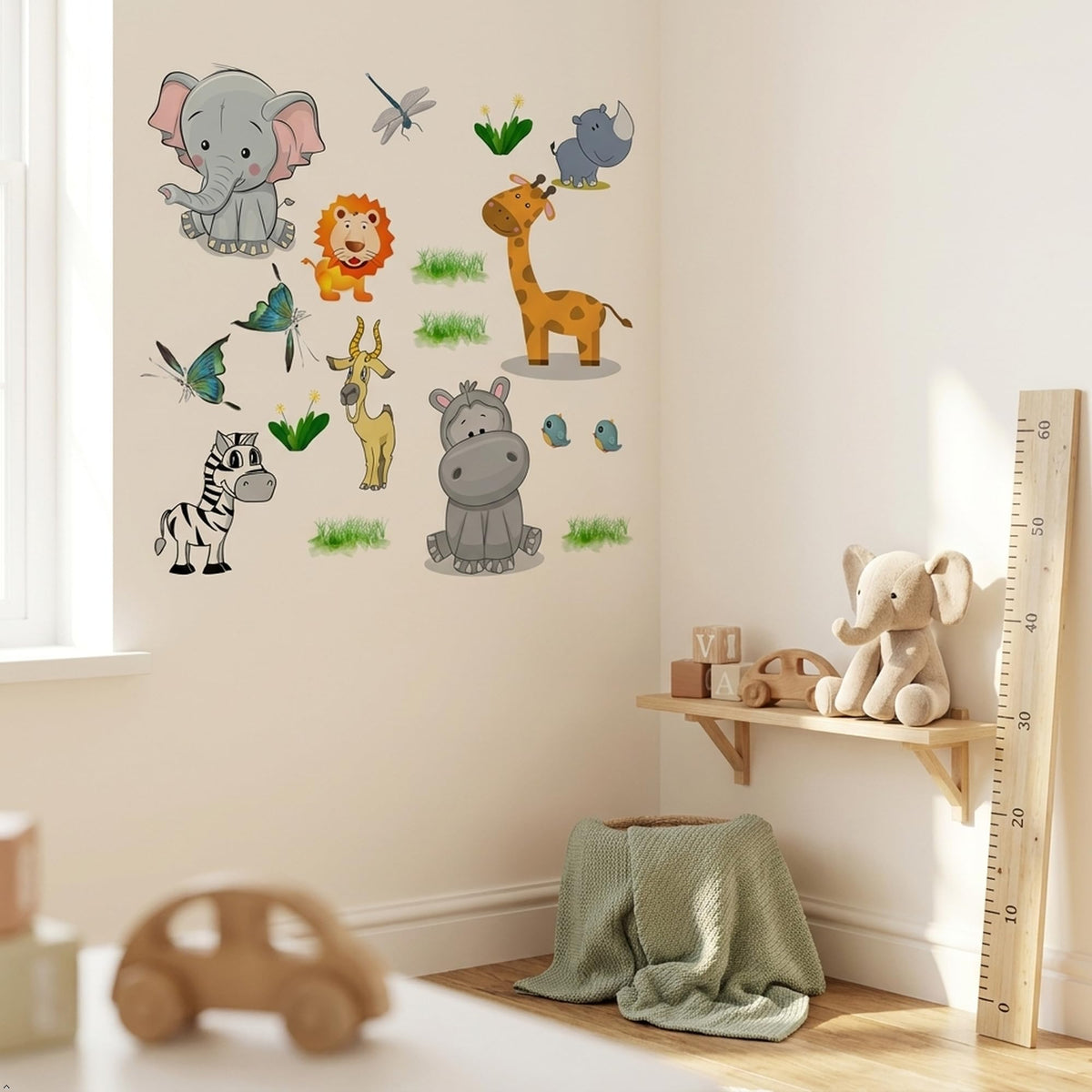 Picniva Safari Animal Wall Decals Removable Nursery Decor Kids Stickers