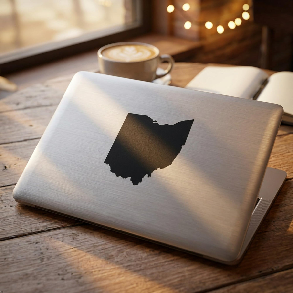 Picniva Black Ohio OH 3 Inch Map Vinyl Car Decal Sticker Vehicle Bumper - Color: black - Size: 3 inches