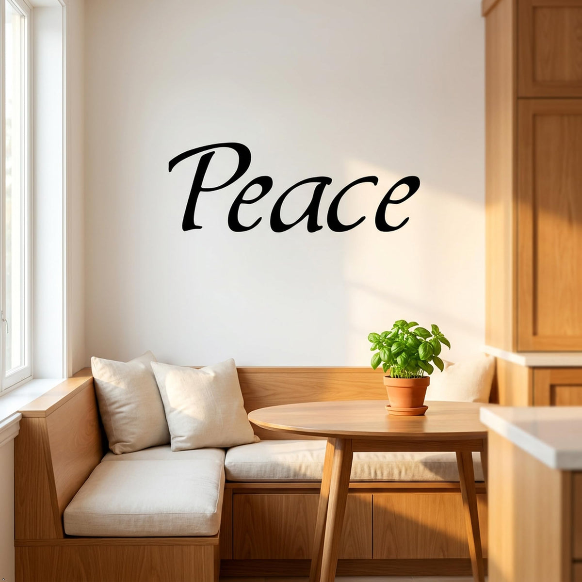 Picniva Peace Removable Vinyl Wall Decal (Black, 35''Width)