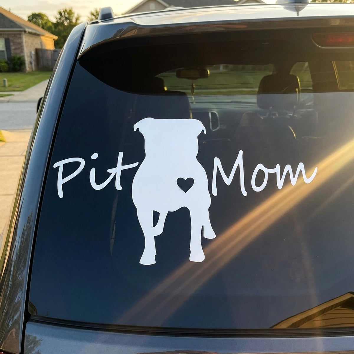 Decaltor Pit Bull Pit Mom 5 in Vinyl Decal for Laptop Bumper Wall