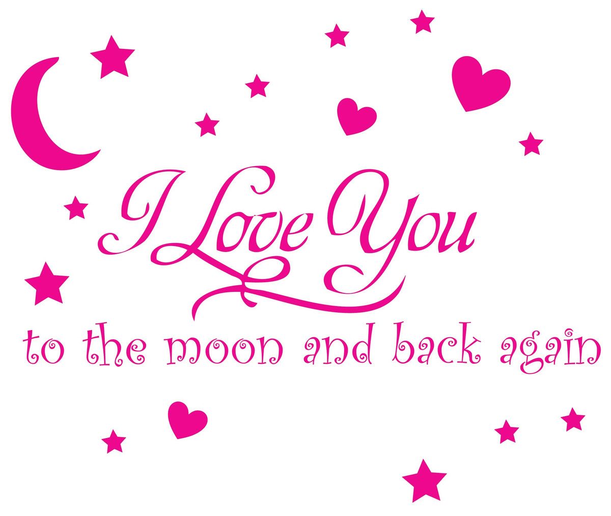 Decaltor Moon and Back Quote Vinyl Wall Decal, Home Decor