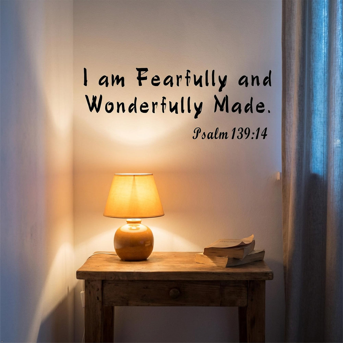 Picniva Fearfully and Wonderfully Made Psalm 139 Wall Decal (Black, 40'' Width)