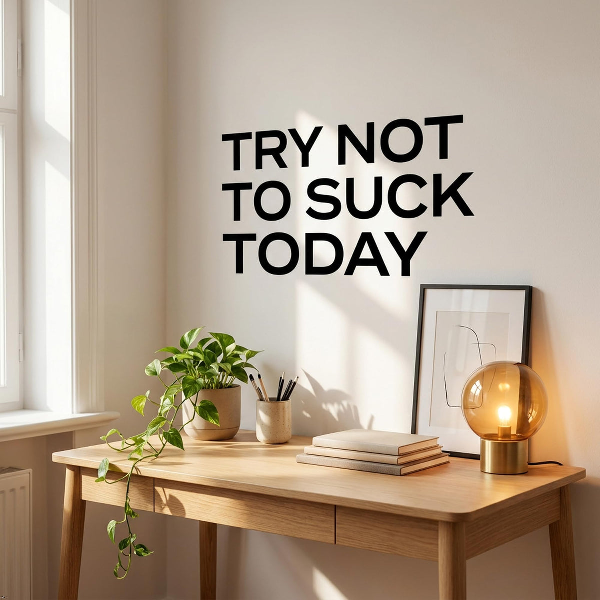 Picniva Try not to Suck Today Vinyl Wall Decal Home Quote Decor