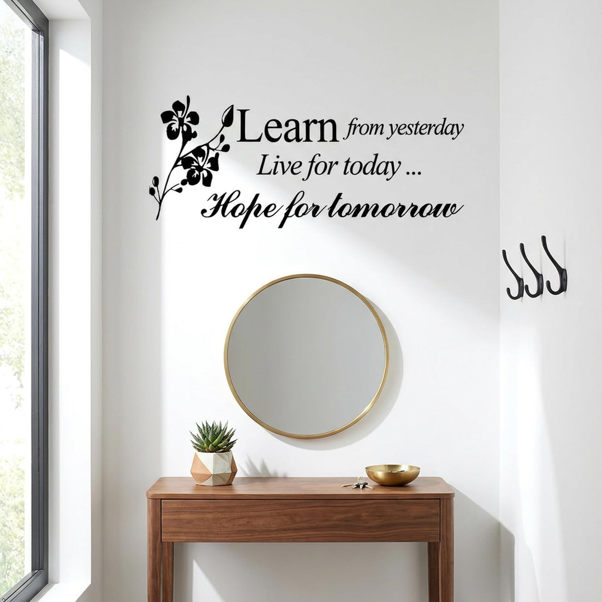 Decaltor Learn from Yesterday Quote Vinyl Wall Decal, Home Decor