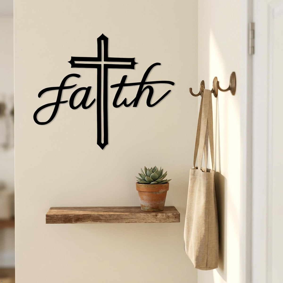 Picniva Faith Cross Matte Vinyl Wall Decal