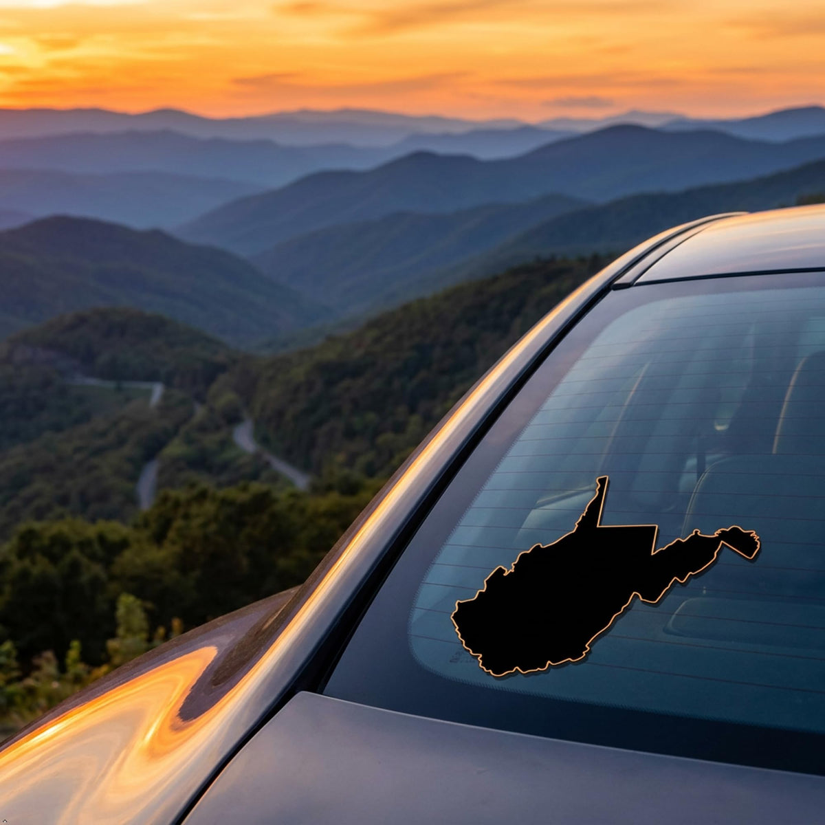 Picniva West Virginia Map Vinyl Decal Black 3 Inch Car Sticker - Color: black - Size: 3 inches