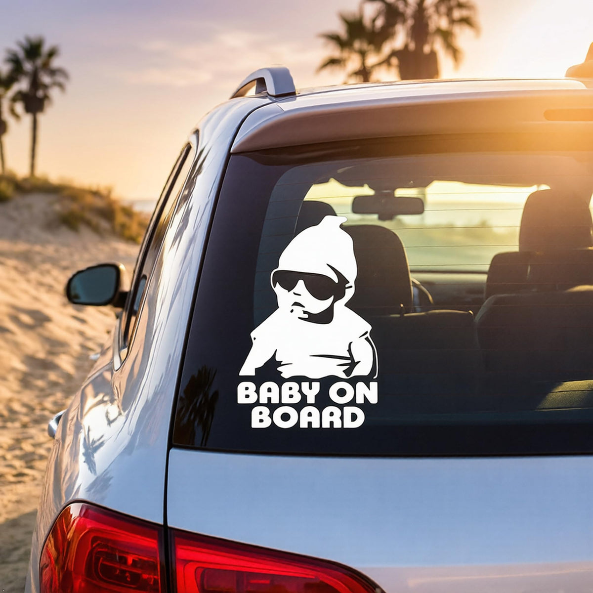 Decaltor Baby on Board Novelty Vinyl Decal, 5 in, Car Window Sticker