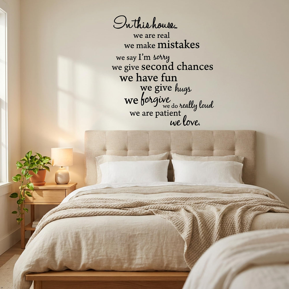 Picniva In This House Family Rules Vinyl Wall Art Decal Sticker Black