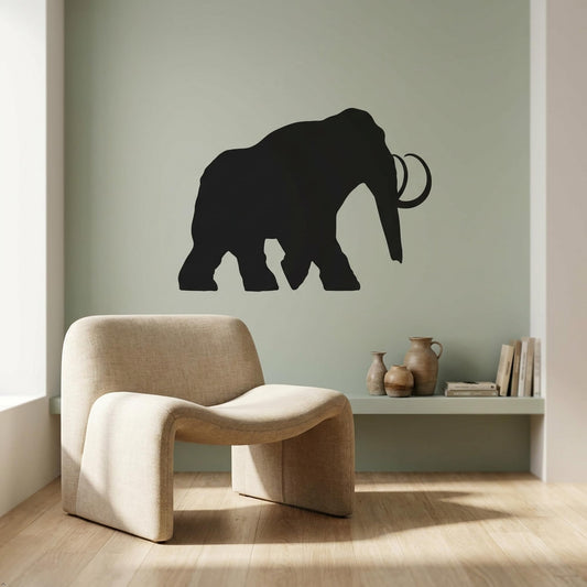 Picniva Mammoth Sty2 Vinyl Wall Decal Removable - Color: Black - Size: 22'' Width