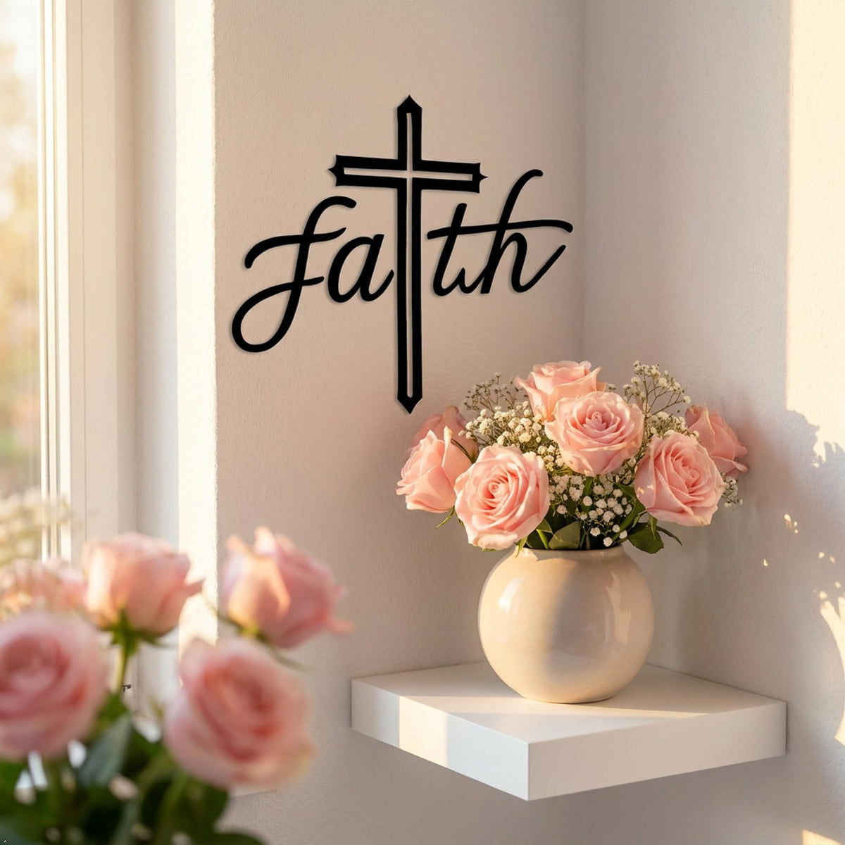 Picniva Faith Cross Matte Vinyl Wall Decal