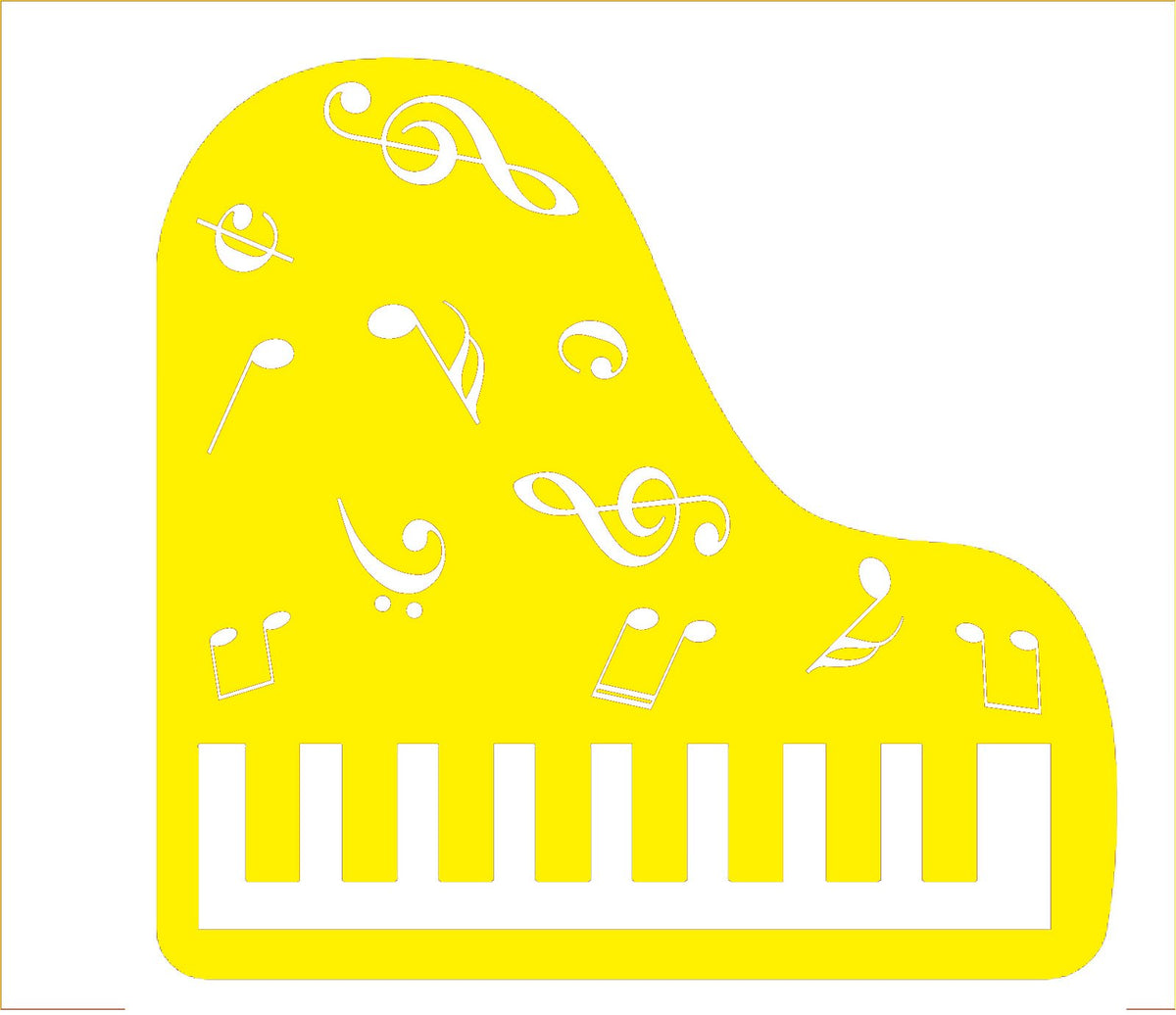 Picniva Grand Piano Music Notes Wall Decal for Musicians