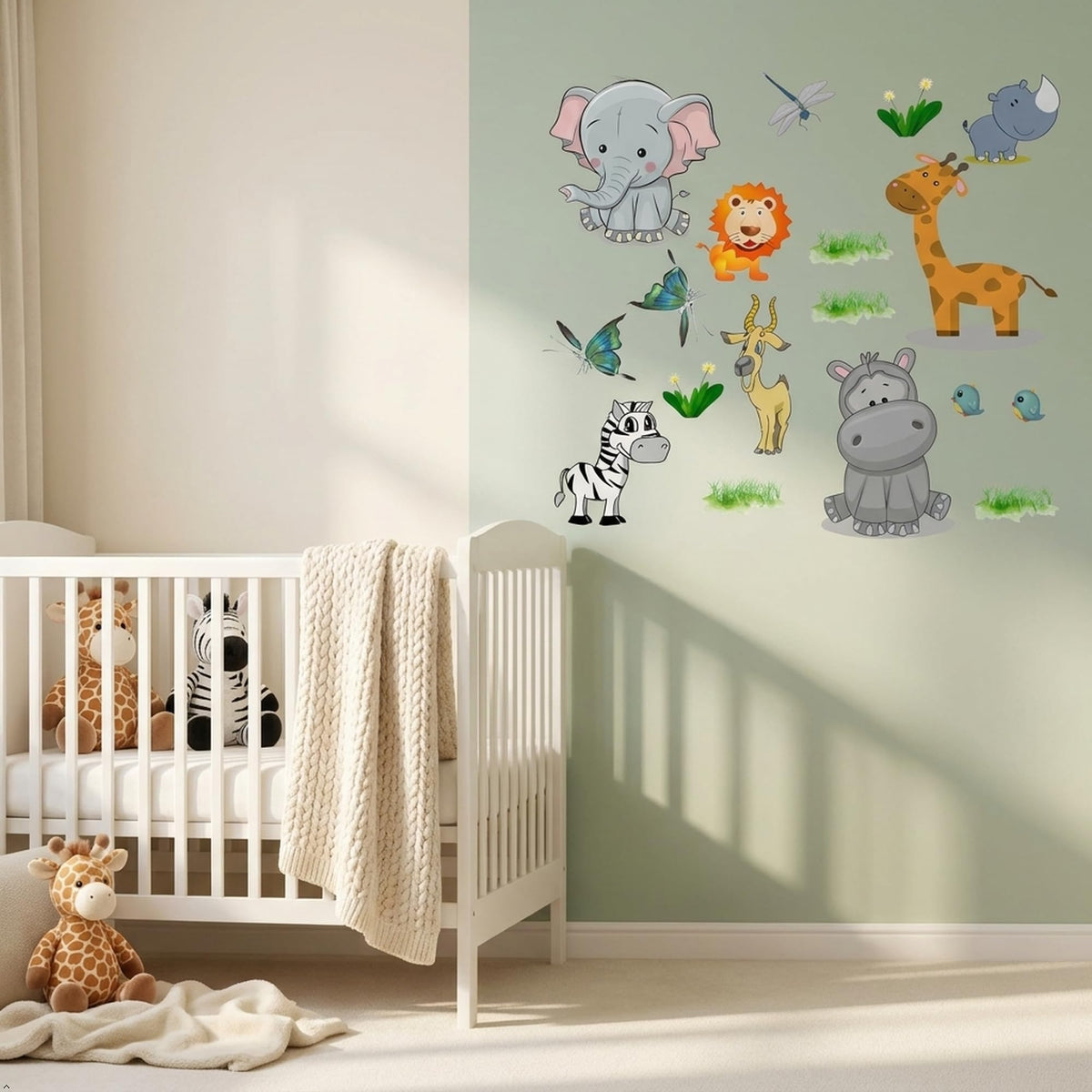 Picniva Safari Animal Wall Decals Removable Nursery Decor Kids Stickers
