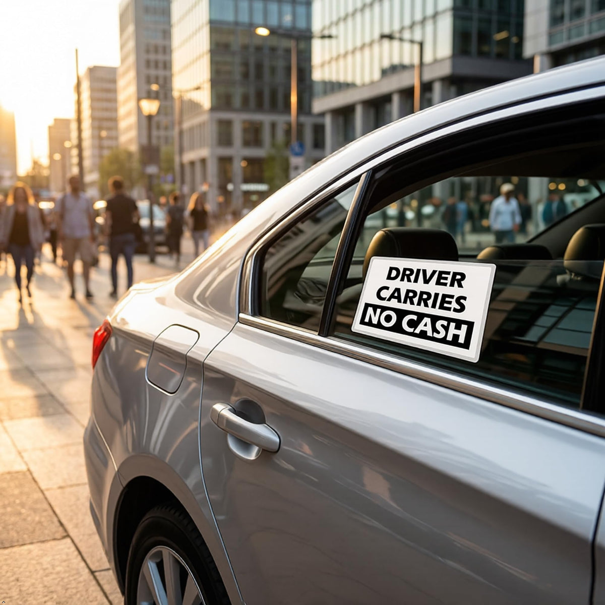 Picniva Driver Carries No Cash Vinyl Warning Decal, 10 in
